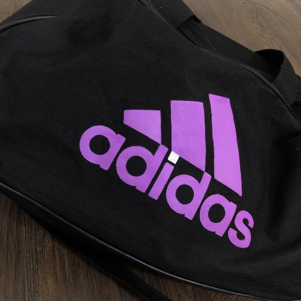 Purple adidas tote bag